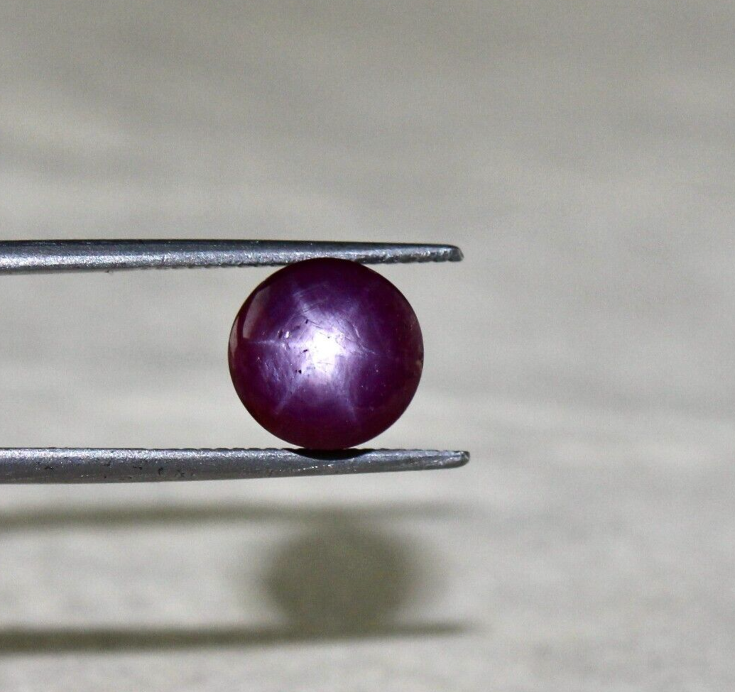 Certified Natural 6 Line Star Ruby 6.35 Ct Round Cabochon Gemstone Ring Pendant