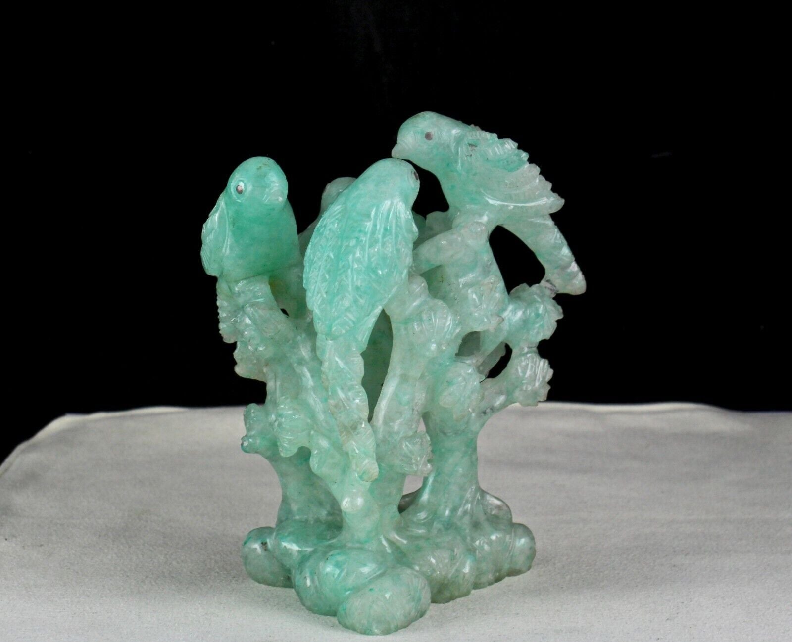 5" NATURAL EMERALD QUARTZ BIRD FIGURE 2230 CTS GEMSTONE STATUE FOR HOME DECOR