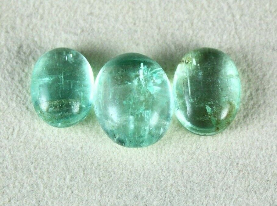 NATURAL COLOMBIAN EMERALD OVAL CABOCHON 3 PCS 17.44 CARATS GEMSTONE RING PENDANT