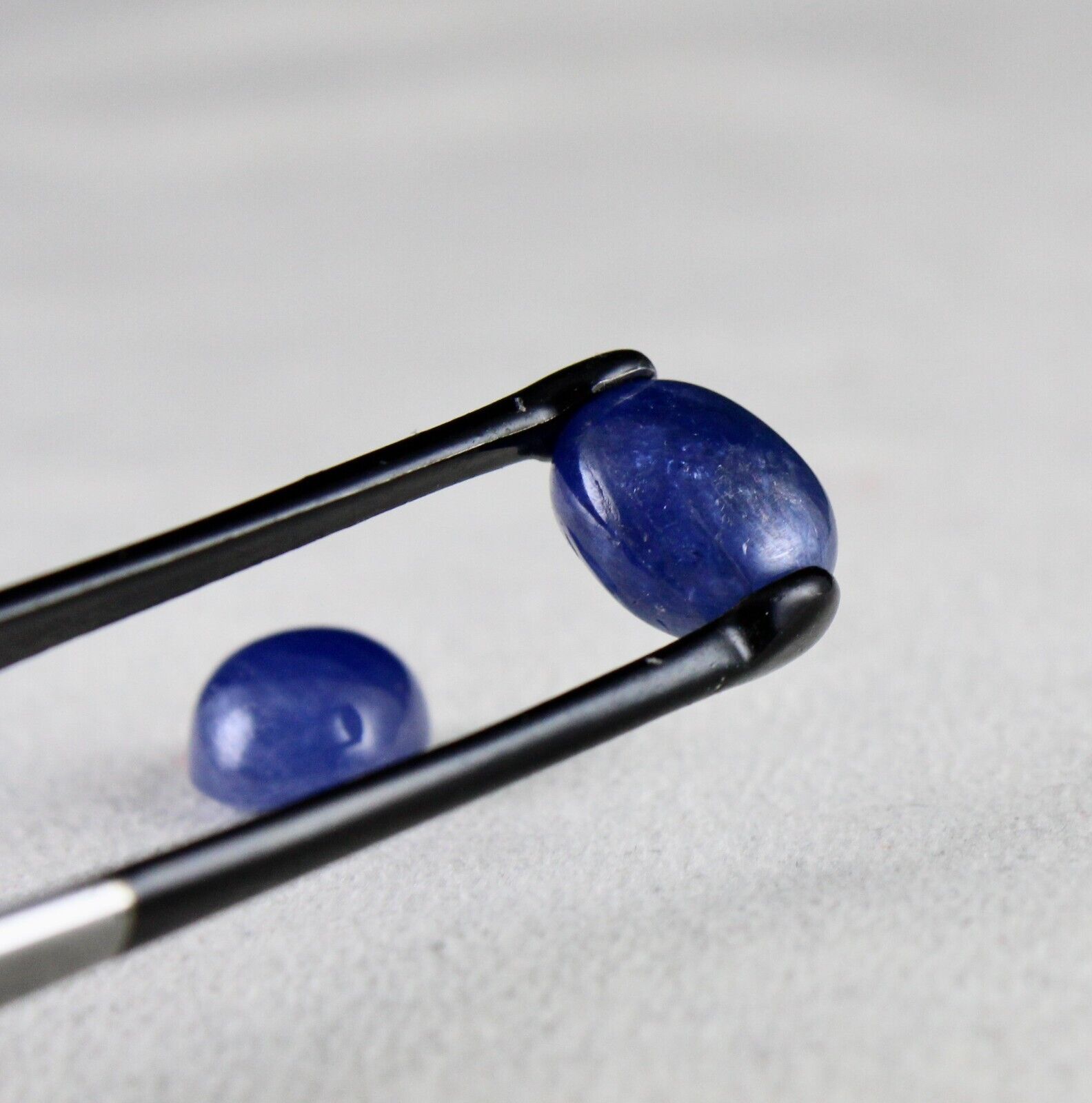 Natural Blue Sapphire Long Oval Cabochon 12.63 Ct Loose Gemstone Pair Earring