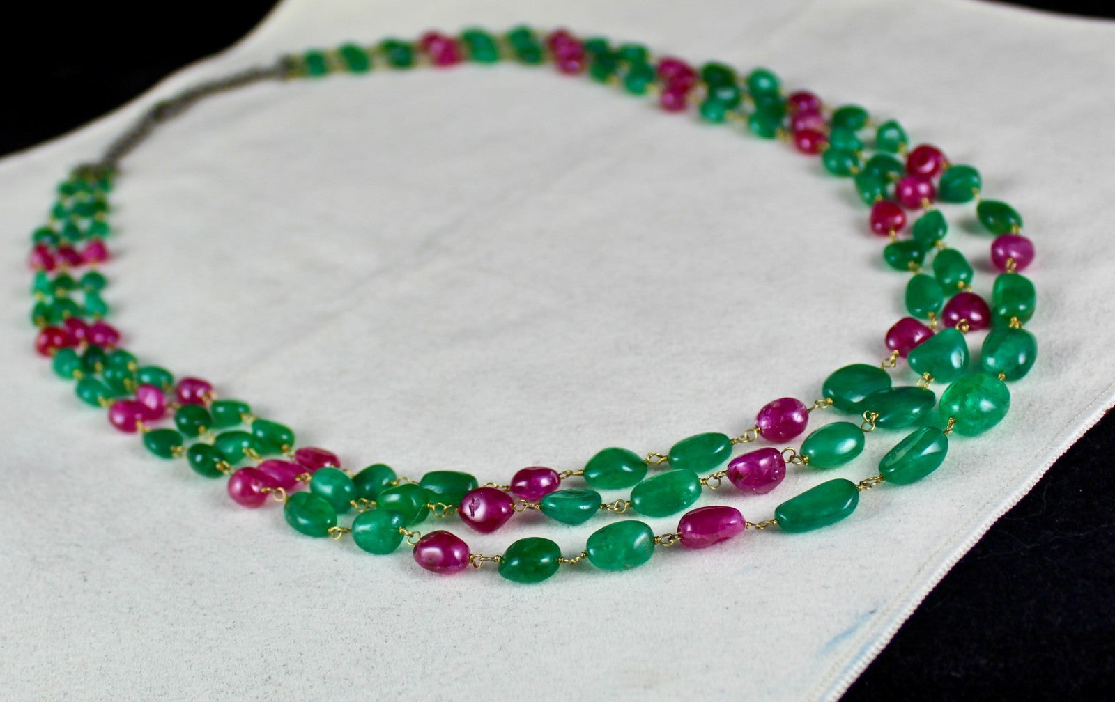 Certified Natural Colombian Emerald Burma Ruby 347 Ct 18k Gold Diamond Necklace