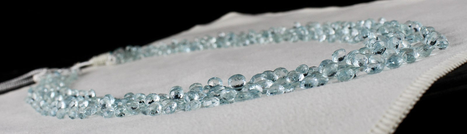 Certified Natural Aquamarine Necklace 253 Ct Blue Faceted Gemstone Tear Drops