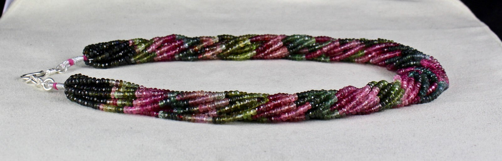 Certified Natural Multi Tourmaline 560 Ct Faceted Round Beads Necklace For Women