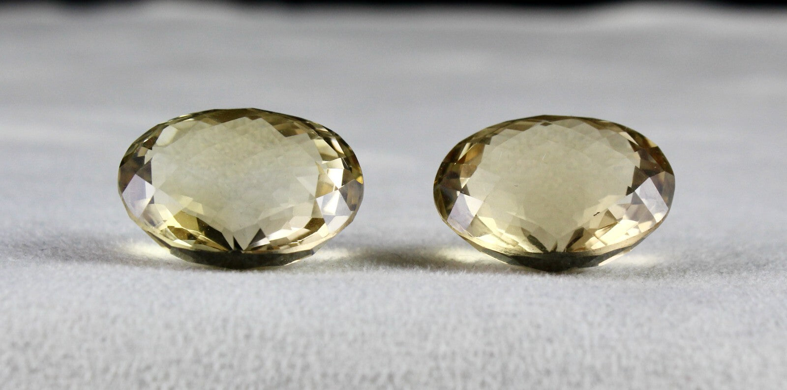 Natural Yellow Citrine Oval 61.22 Ct Gemstone Pair For Earring Design