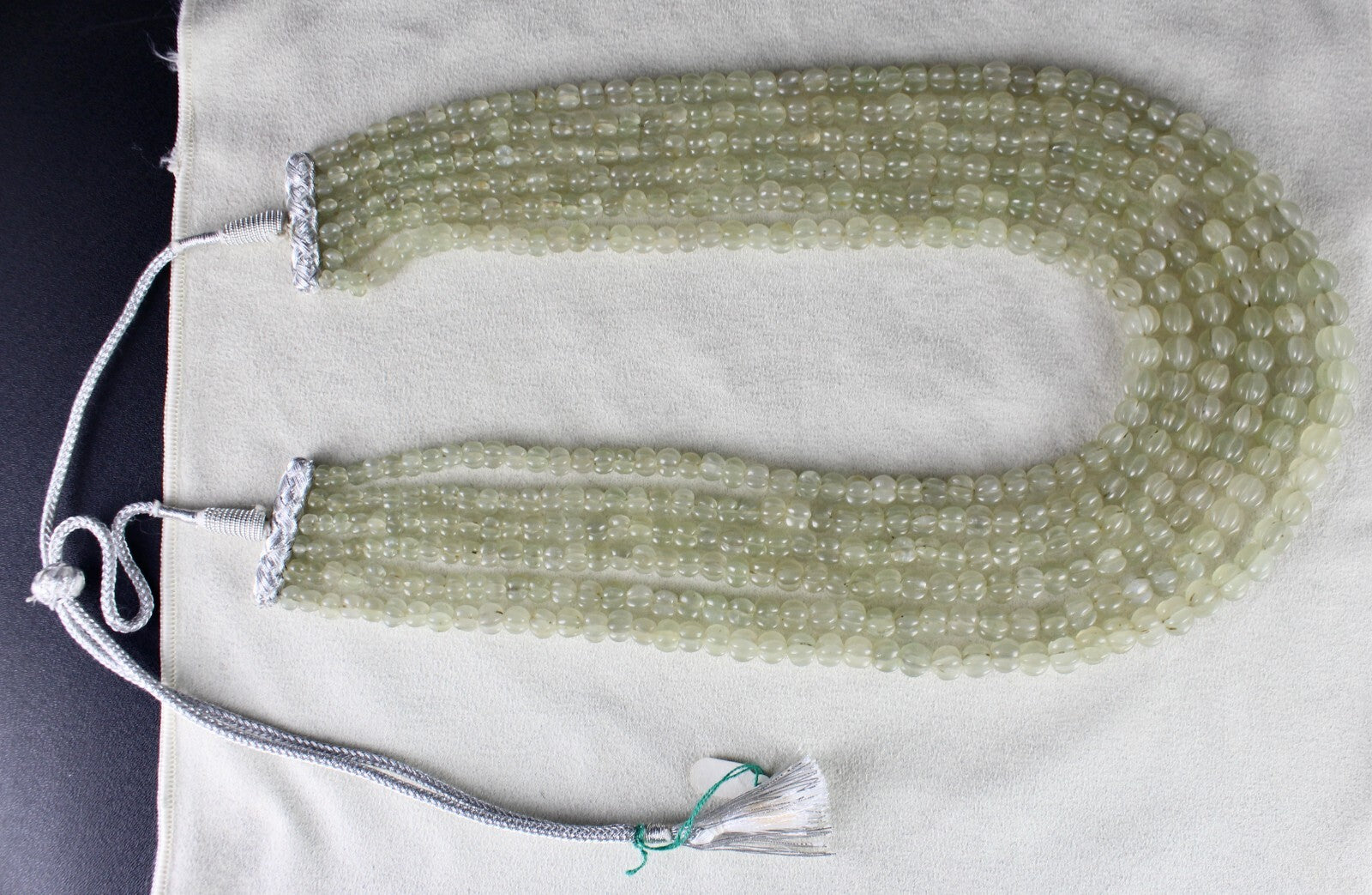 Vintage Natural Aventurine Jade 917 Ct Melon Beads Gemstone Necklace