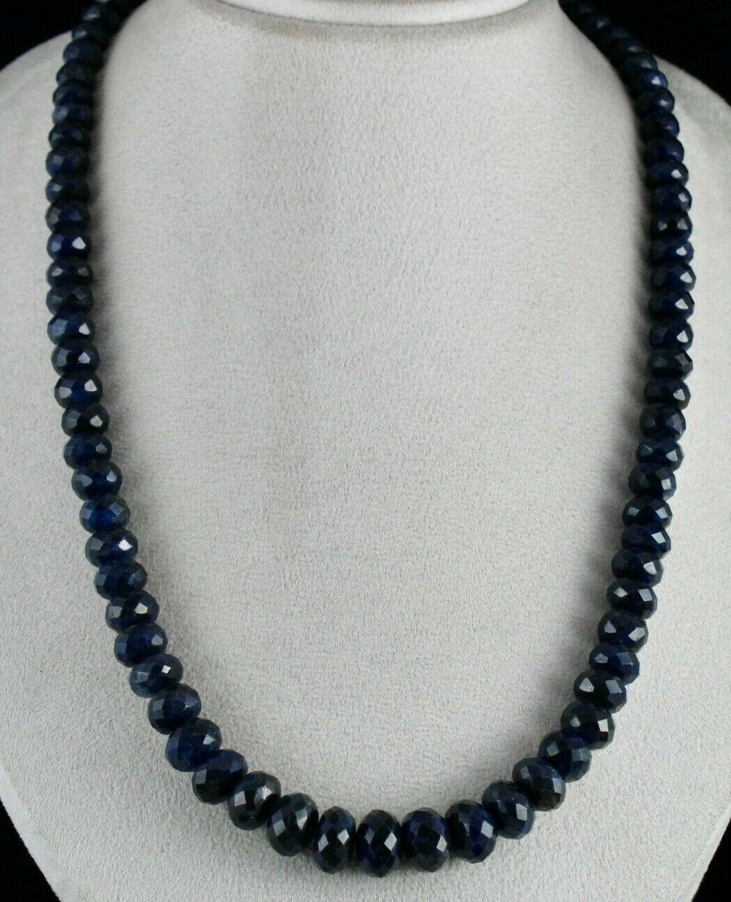 DYED SAPPHIRE CORUNDUM BEADS ROUND FACETED 1 L 803 CARATS BIG GEMSTONE NECKLACE