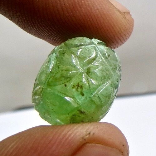 Certified Natural Emerald 12.75 Ct Oval Gemstone For Ring Pendant Vintage