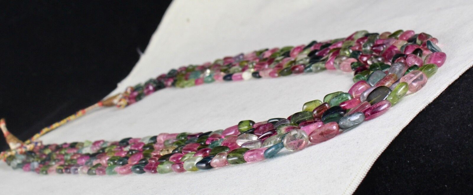 Fine Natural Multi Tourmaline Beads Cabochon 5 L 667 Ct Gemstone Necklace