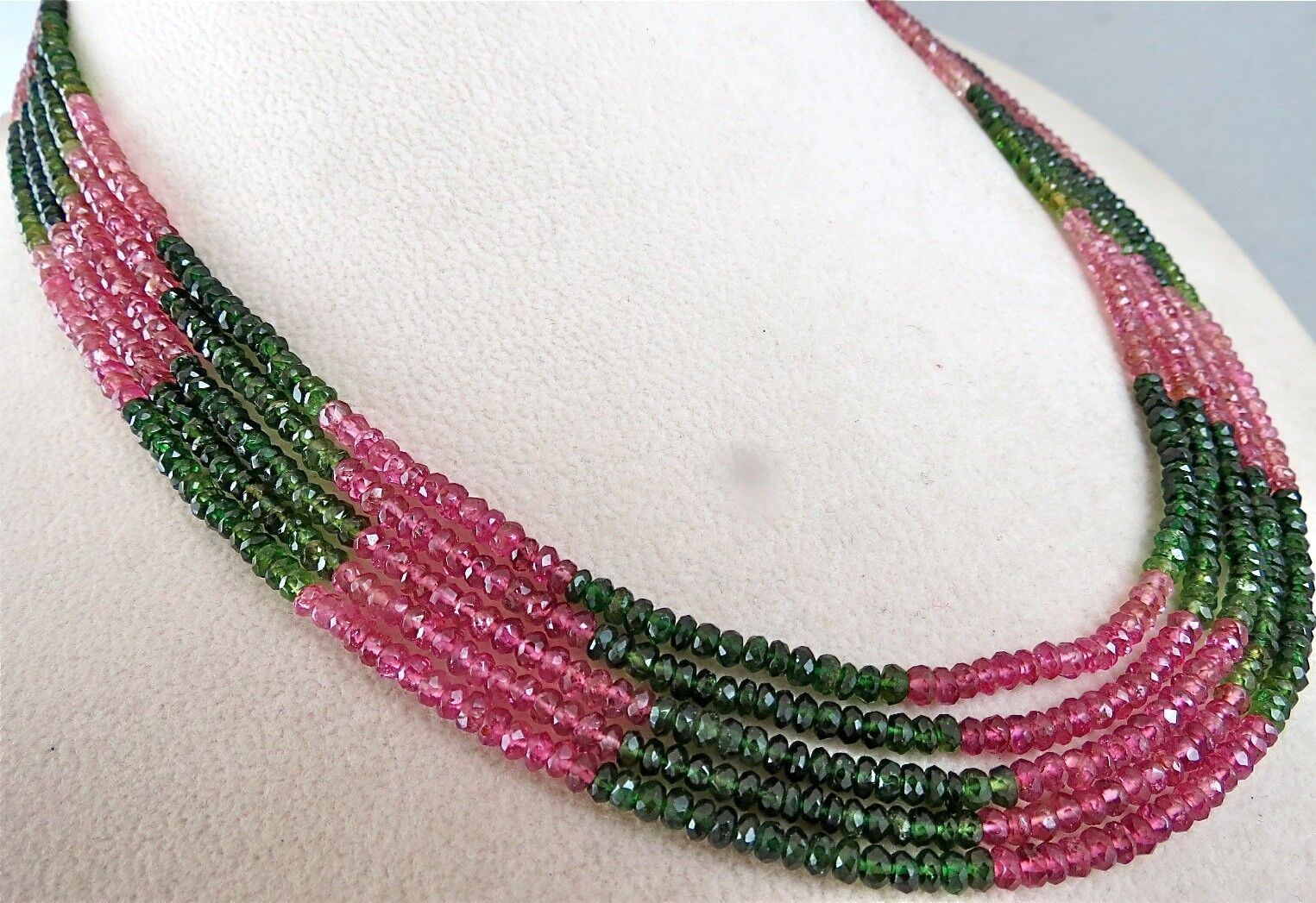 Natural Multi Tourmaline Beads Faceted Round 5 L 186 Ct Gemstone Finest Necklace