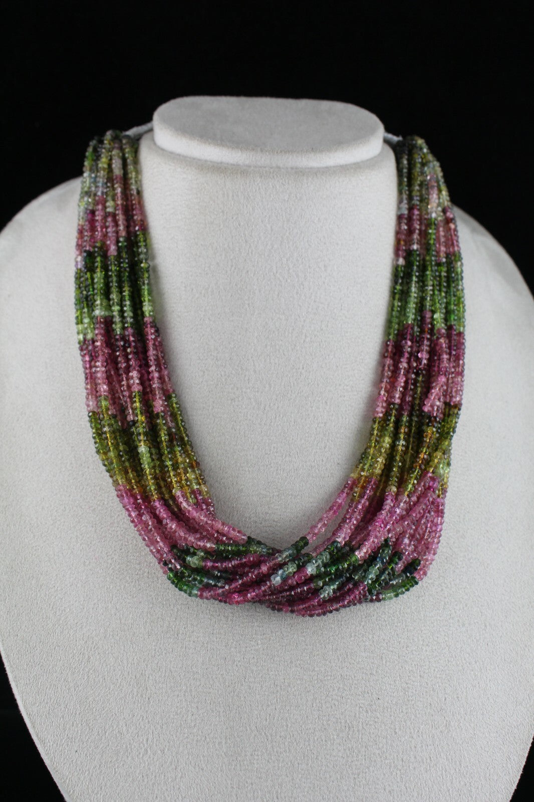 Certified Natural Multi Tourmaline 802ct Faceted Round Gemstone Necklace