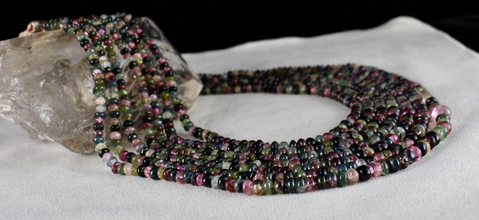 Multi Colour Natural Tourmaline Beads Necklace 583ct Gemstone Strand For Women