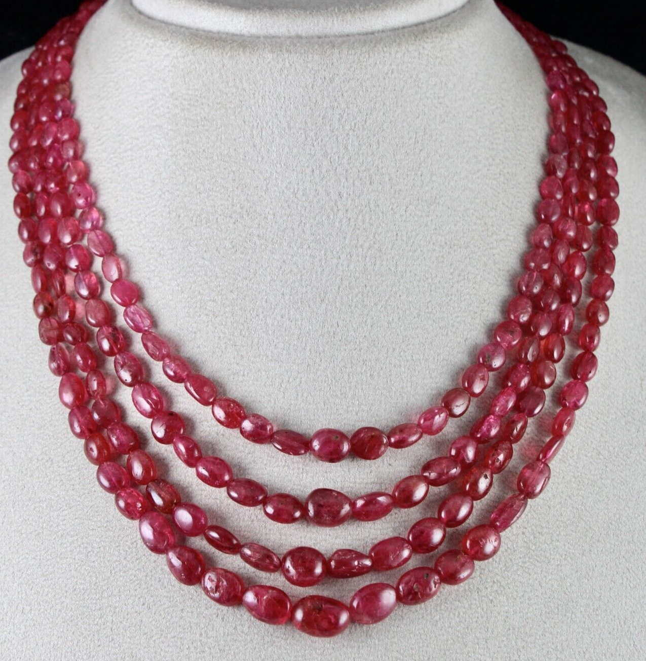 Natural Red Spinel Beads Long Cabochon 4 L 431 Ct Gemstone Finest Necklace