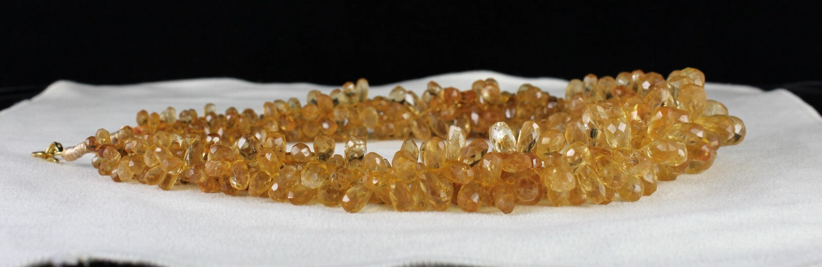 Certified Natural Citrine 827 Ct Faceted Tear Drops Gemstone Necklace Bridal