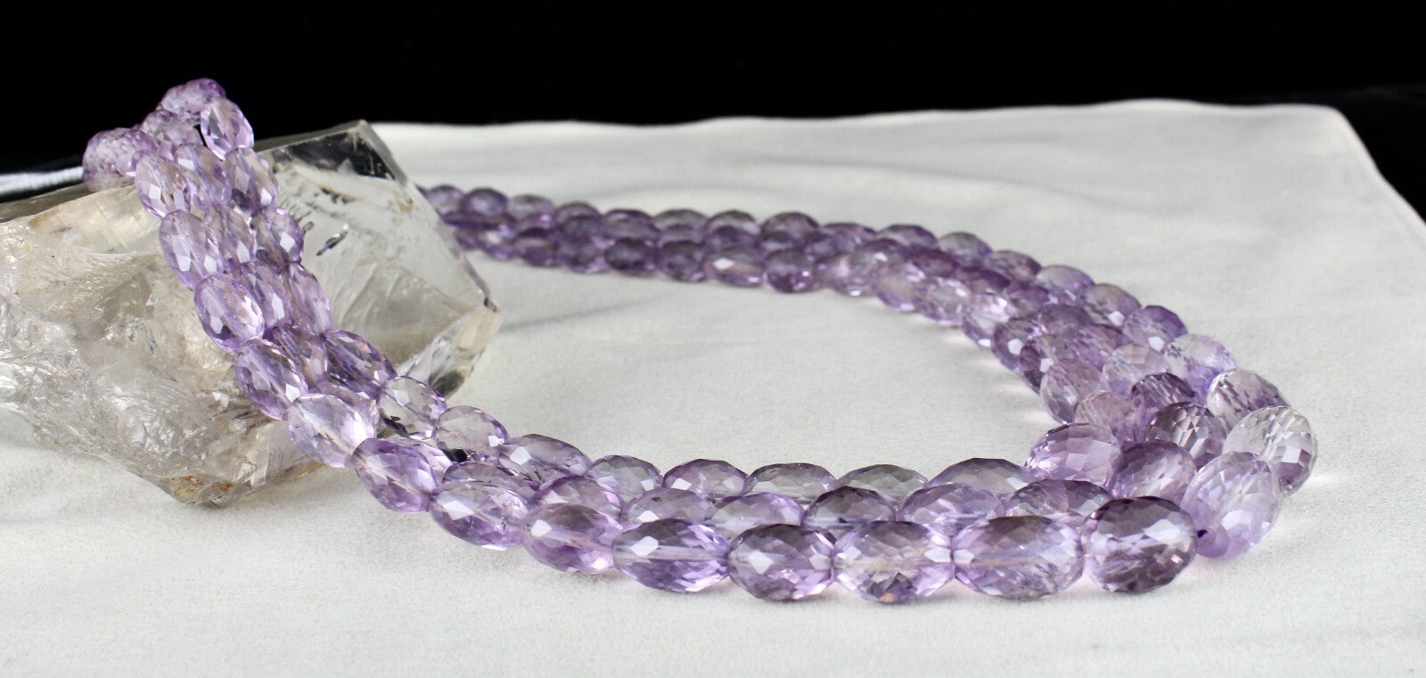 Certified Natural Amethyst 1164ct Beads Long Faceted Gemstone Fine Necklace