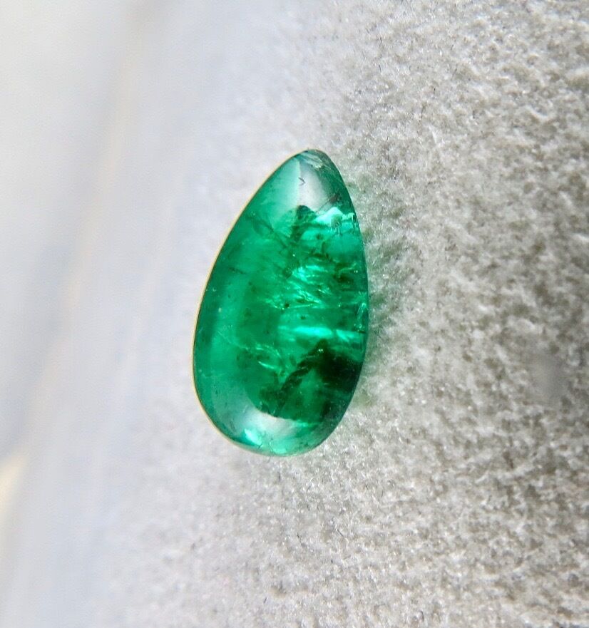 Natural Zambia Emerald Pear Cabochon 4.79 Ct Loose Gemstone For Ring Pendant