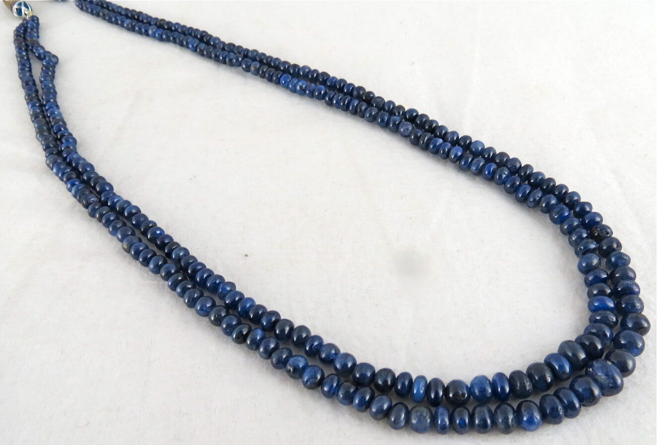 Natural Unheated Blue Sapphire Beads Round 2 L 269 Ct Gemstone Fashion Necklace