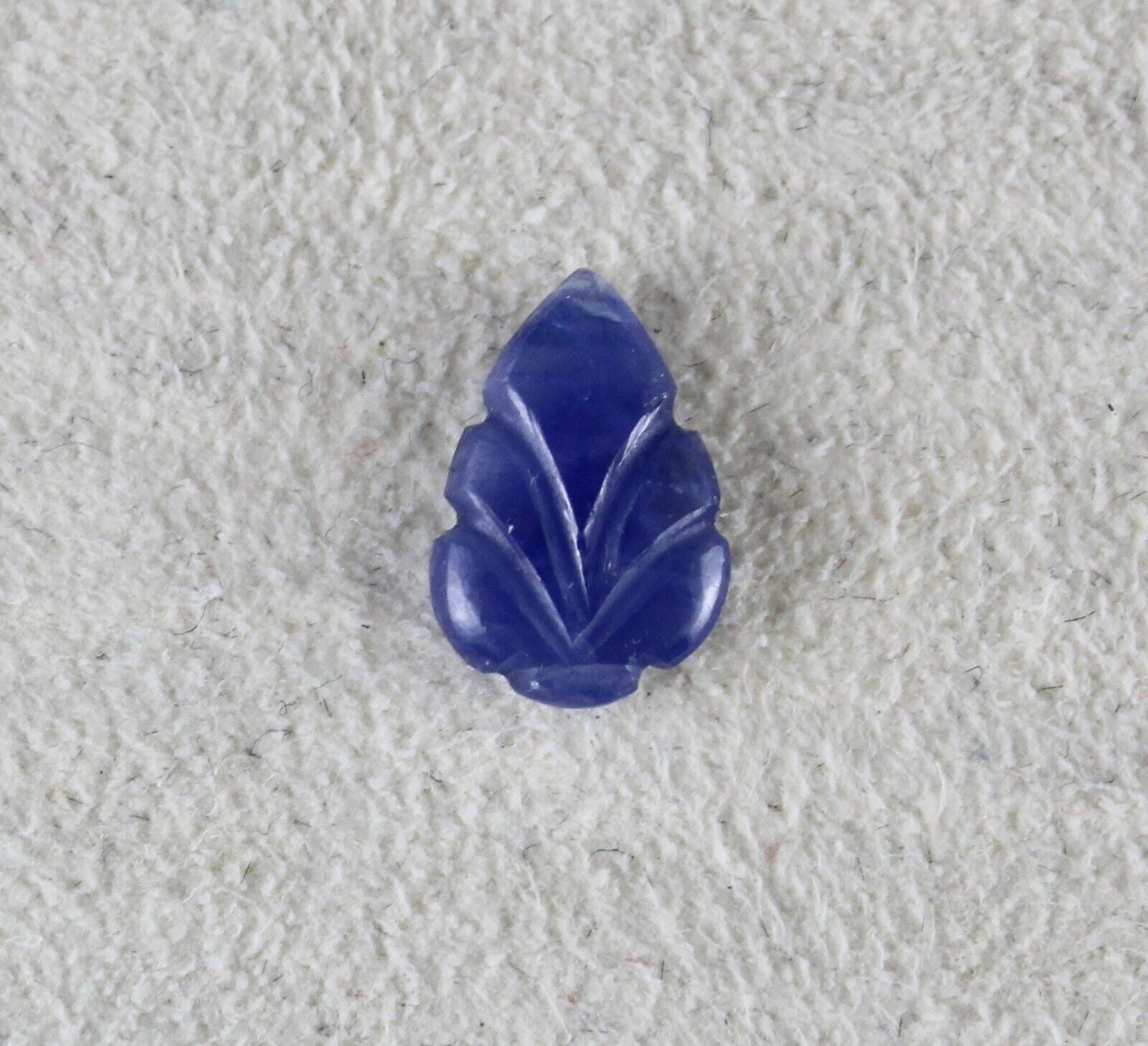 NATURAL UNHEAT BURMA BLUE SAPPHIRE CARVED LEAF 1.87 CARATS GEMSTONE RING PENDANT