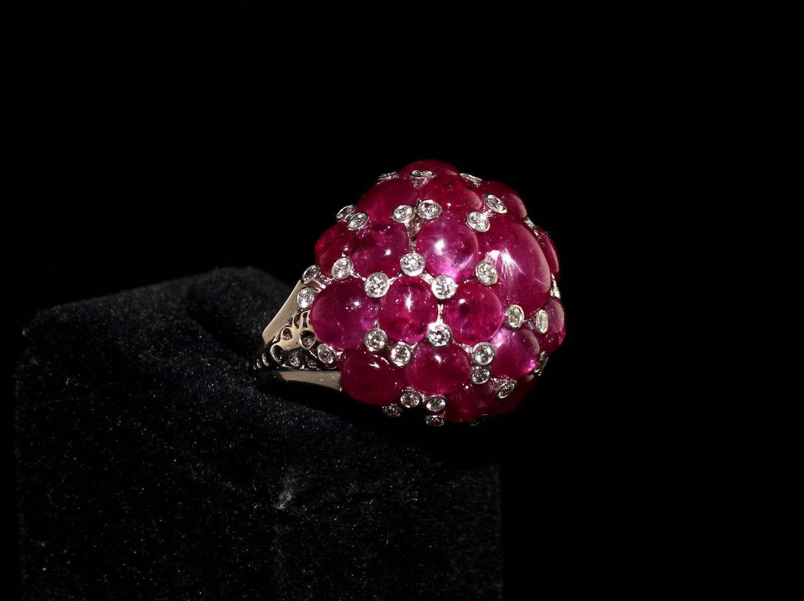 Certified 18k Gold Natural Ruby Diamond 10ct Cocktail Ring For Women