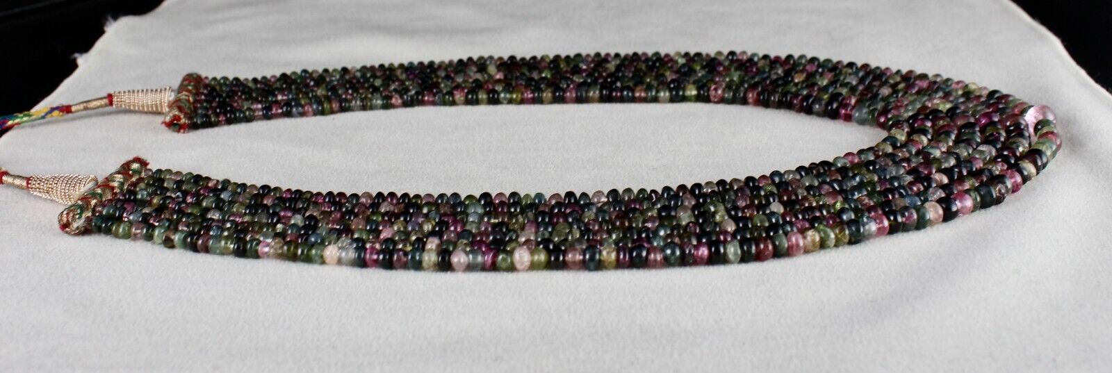 BEST NATURAL TOURMALINE BEADS NECKLACE 583 CARATS MULTI COLOUR GEMSTONE STRAND