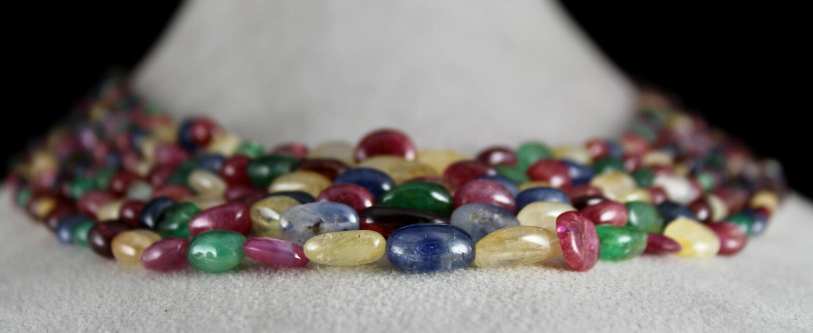 Certified 853 Ct Natural Emerald Ruby Sapphire Hessonite Spinel Necklace