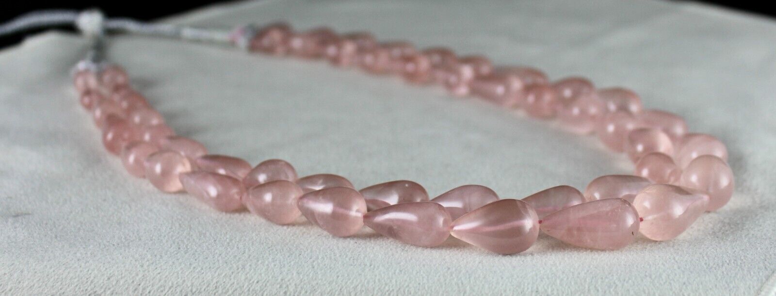 Natural Rose Quartz Beads Drops Cabochon 2 L 649 Ct Gemstone Fashion Necklace