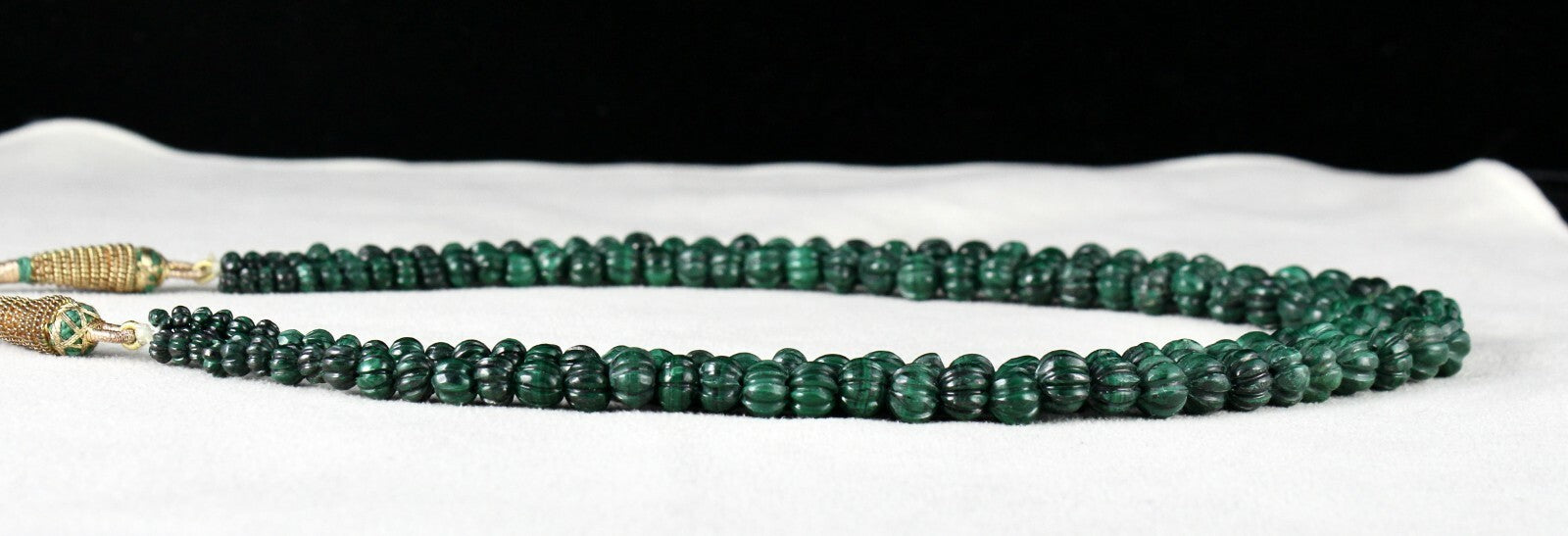 Certified Heirloom Natural Malachite 356 Ct Carved Gemstone Necklace