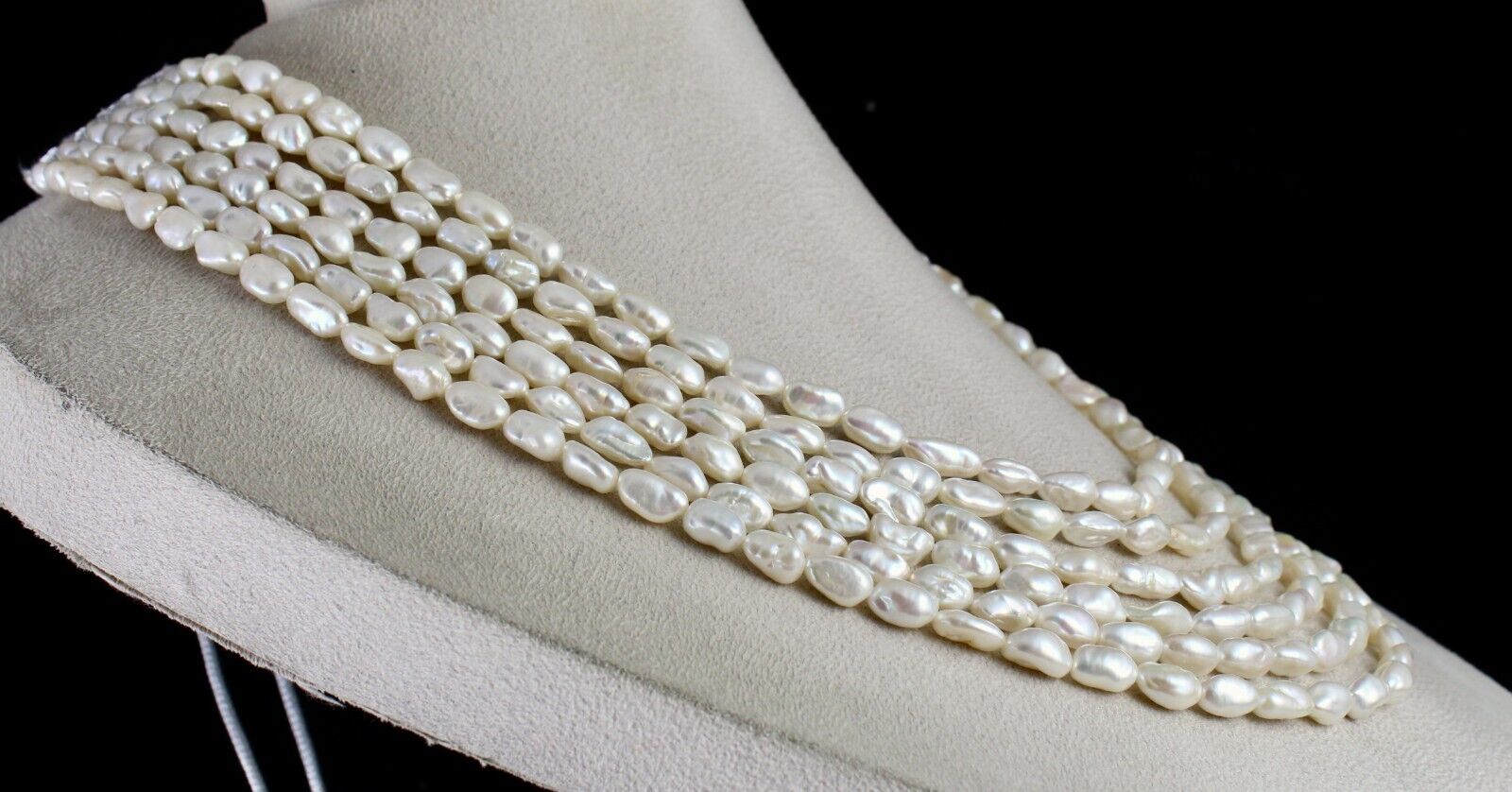 A+ GENUINE KESHI SOUTH SEA PEARL BEADS LONG 6 L 719 CT GEMSTONE FINEST NECKLACE