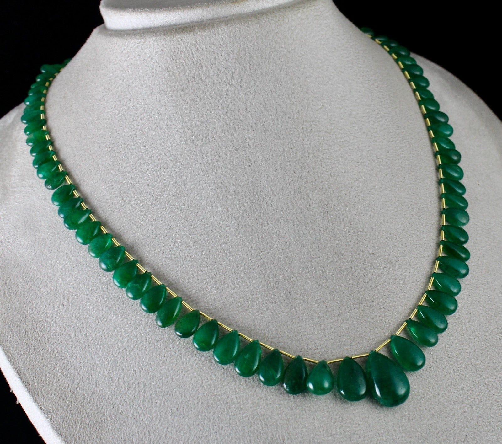 Certified Natural Emerald Teardrop Necklace 174.42 Ct Hanging Gemstone Designing