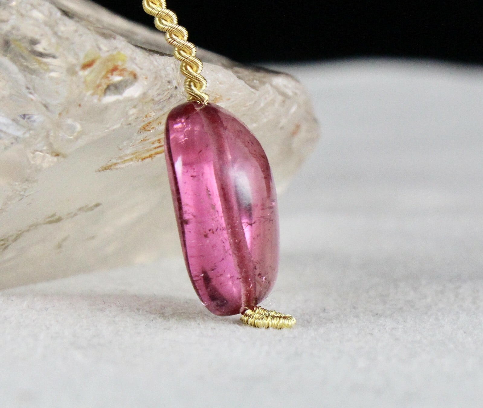 Natural Pink Tourmaline Rubellite 14.27 Ct Bead Hanging Gemstone Pendant Design