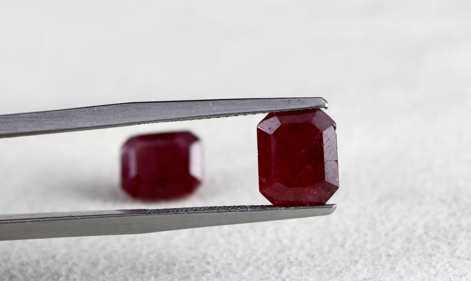 Natural Untreated Ruby Octagon Cut 8.78ct Gemstone Pair For Earring Design