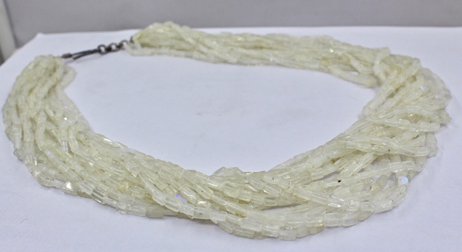 Natural White Moonstone Fancy Tube Beads 15 L 837 Ct Gemstone Fashion Necklace