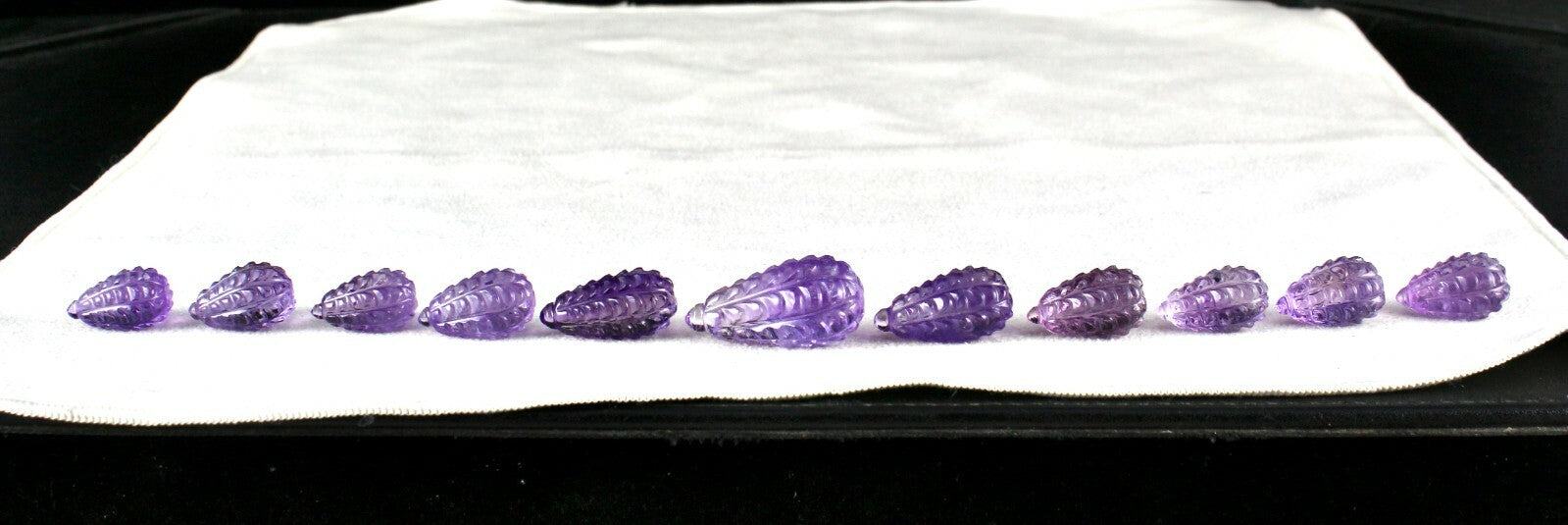 Natural Amethyst Carved Drops 11 Pcs 199 Cts Loose Gemstone Earring Set