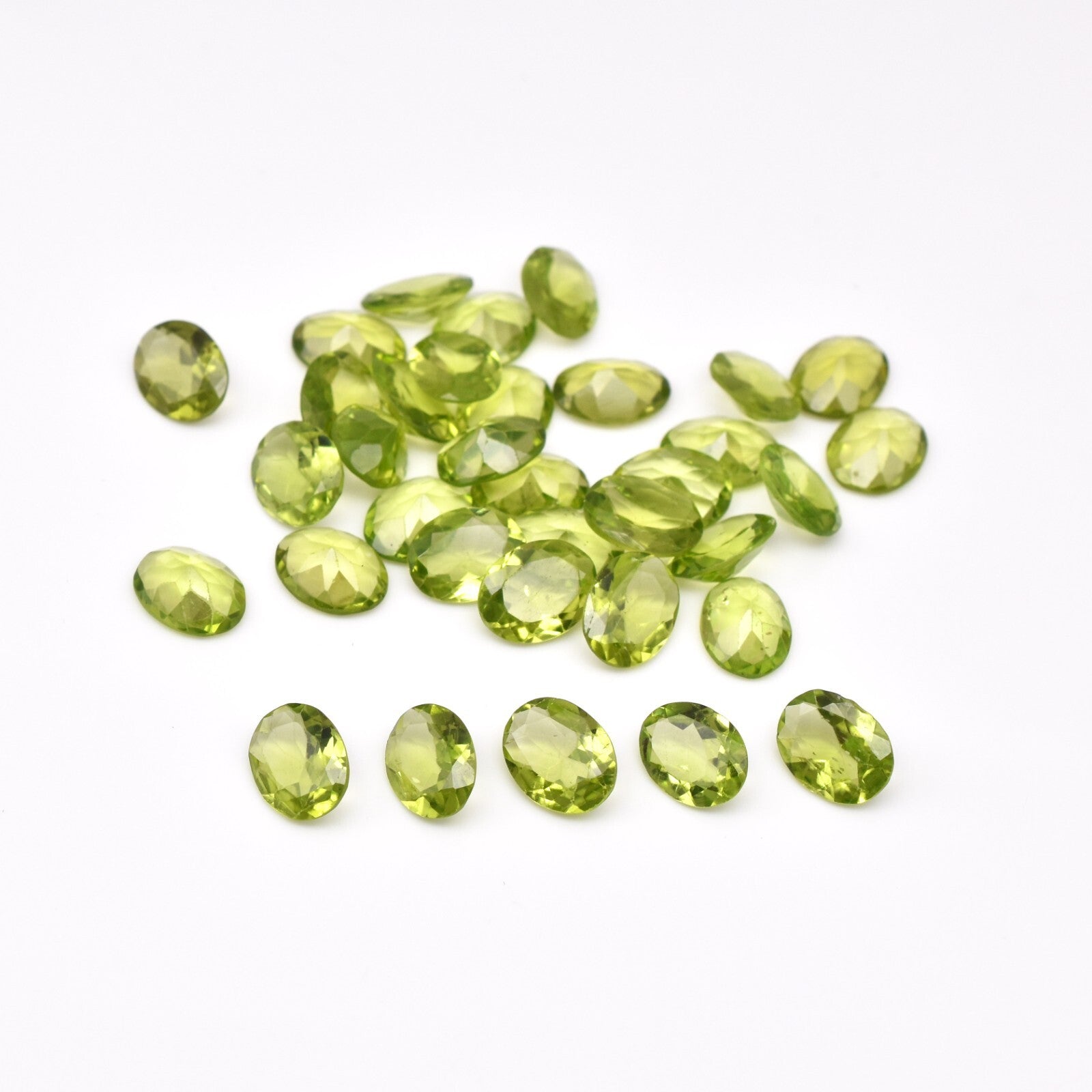 Natural Peridot 9x7mm Oval 35 Pc 51.20 Ct Loose Gemstone Bracelet Design