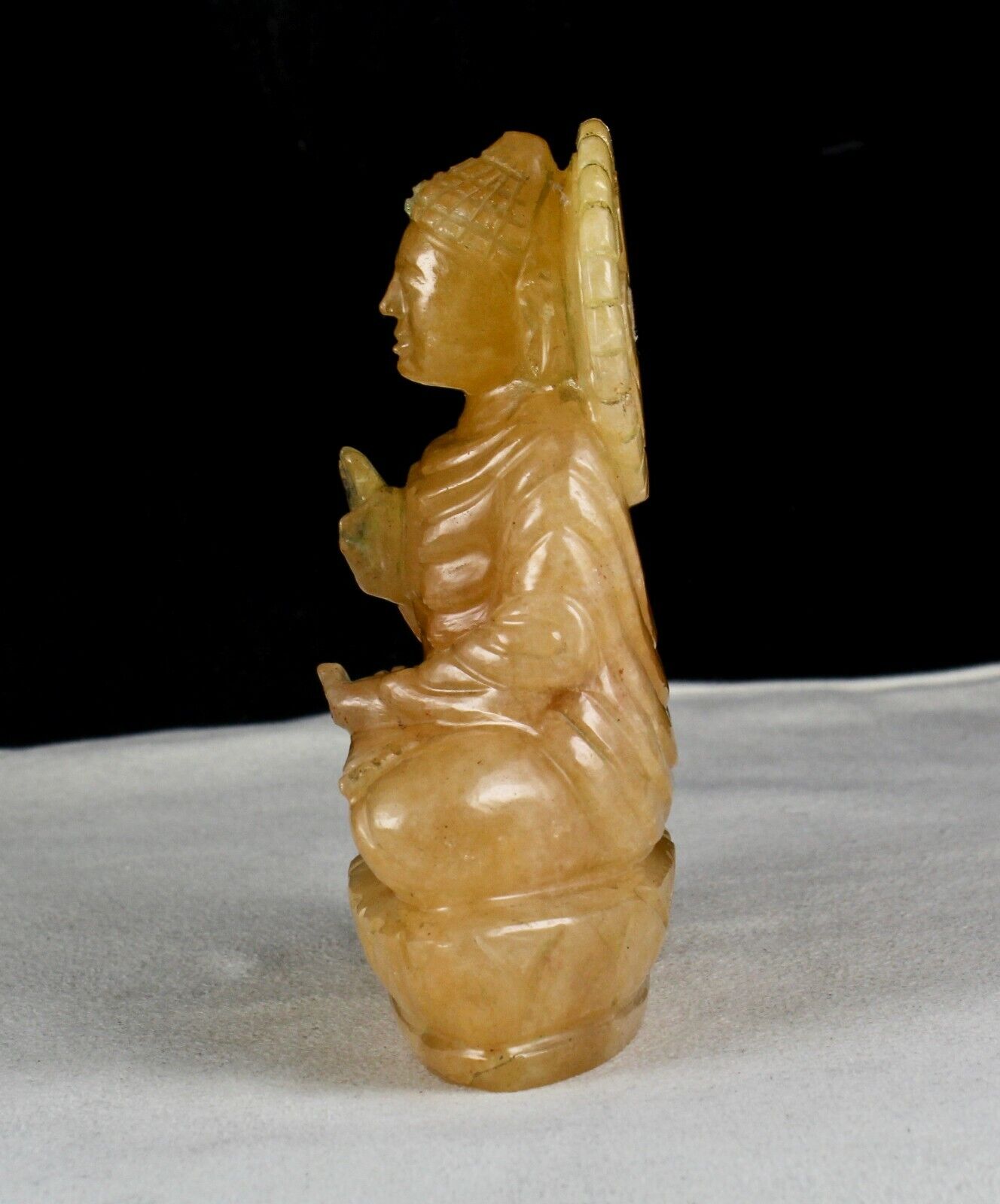 SPIRITUAL NATURAL ORANGE QUARTZ 2330 CARAT GEMSTONE BUDDHA STATUE FOR HOME DECOR