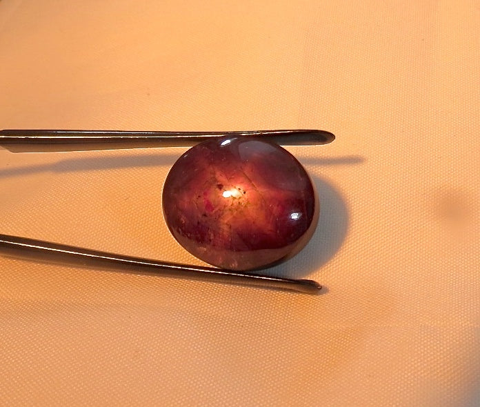 Certified Natural 6-line Star Ruby 43.87ct Oval Cabochon Gemstone Ring Pendant