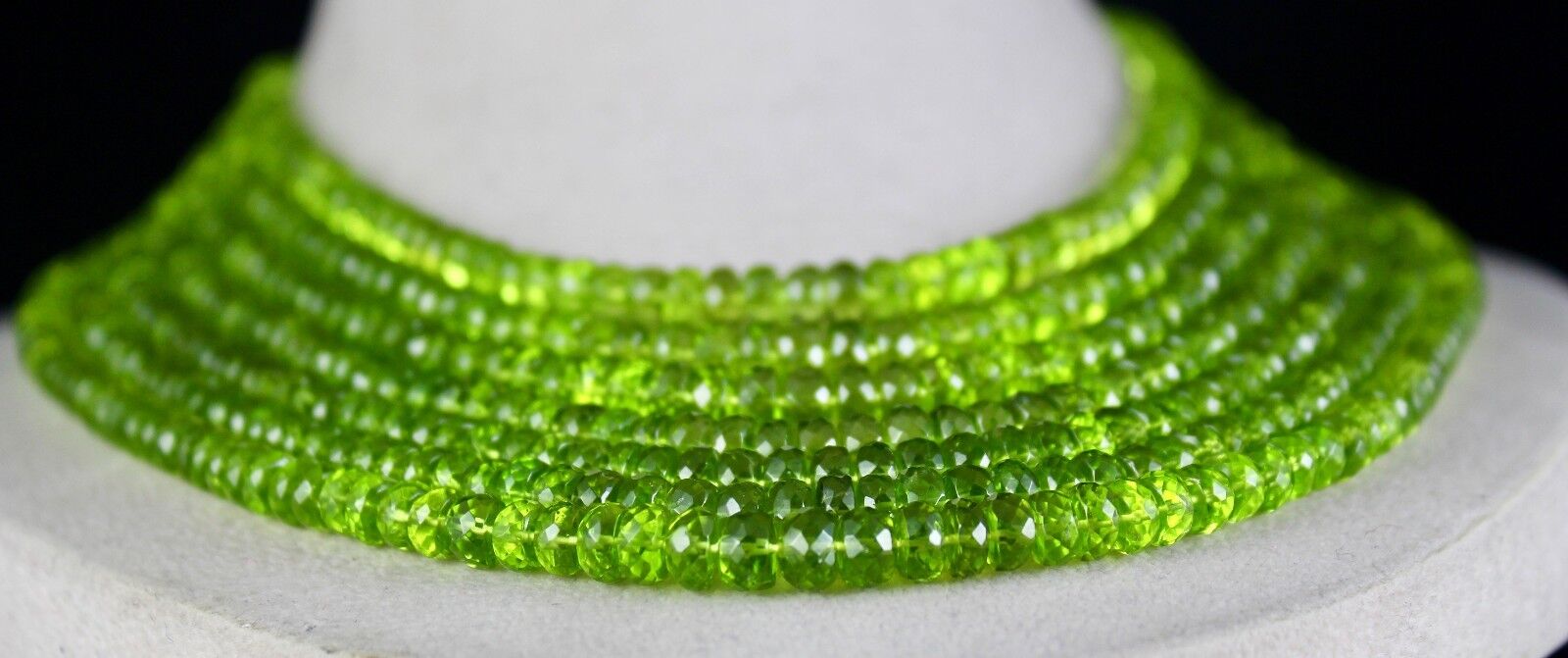 Natural Peridot Beads Faceted Round 7 L 1133 Ct Green Gemstone Cocktail Necklace