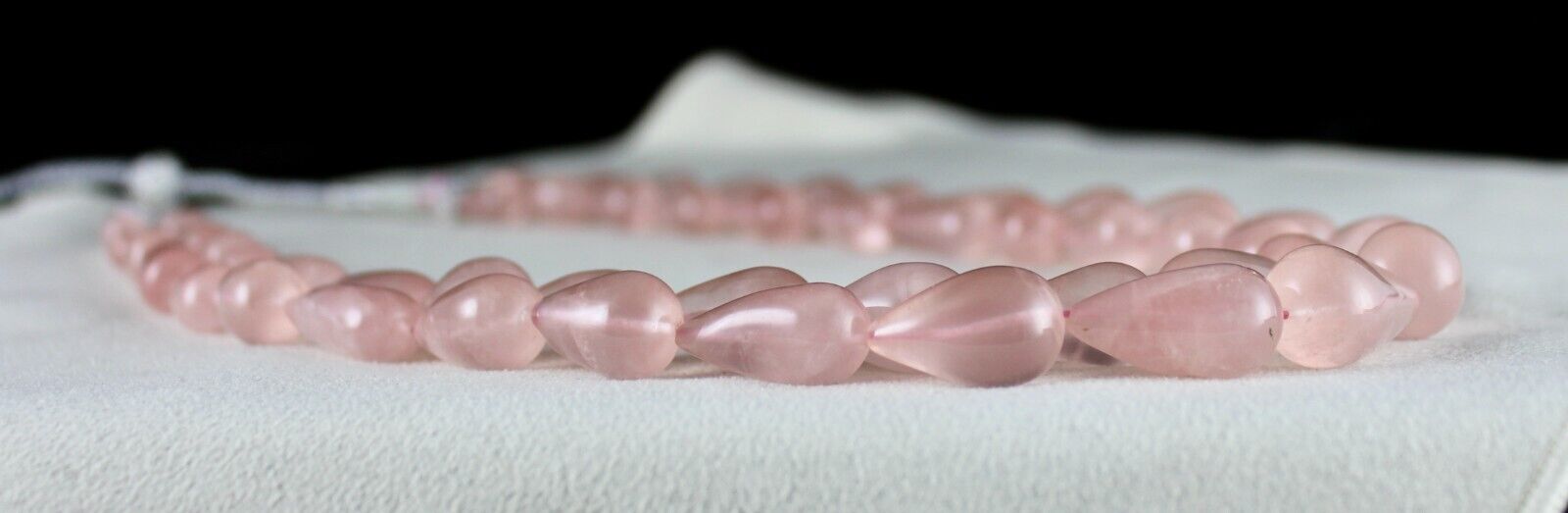 Natural Rose Quartz Beads Drops Cabochon 2 L 649 Ct Gemstone Fashion Necklace