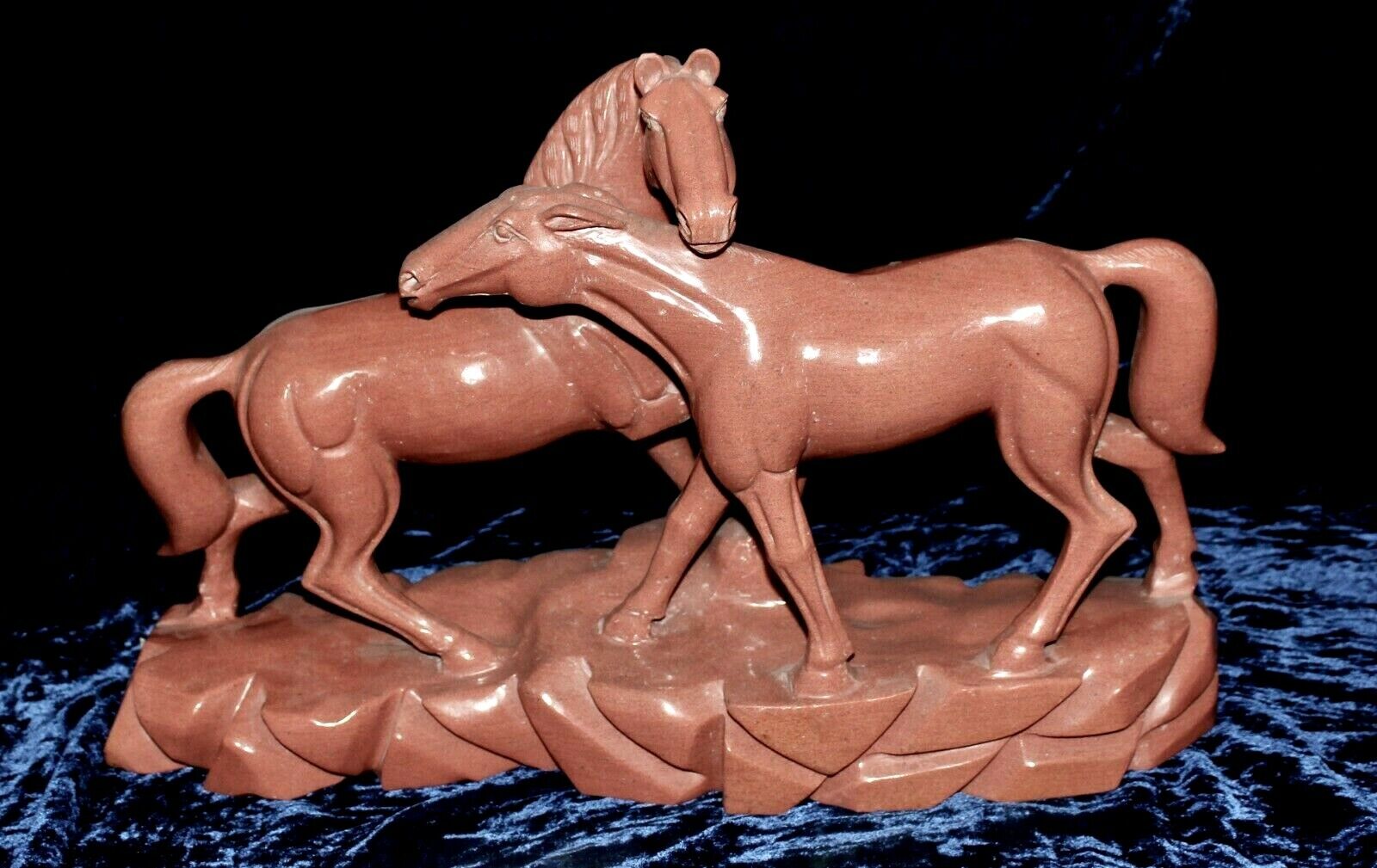 BIG RARE NATURAL ORANGE JADE 28 KILO CARVED GEMSTONE HORSE STATUE FOR HOME DECOR