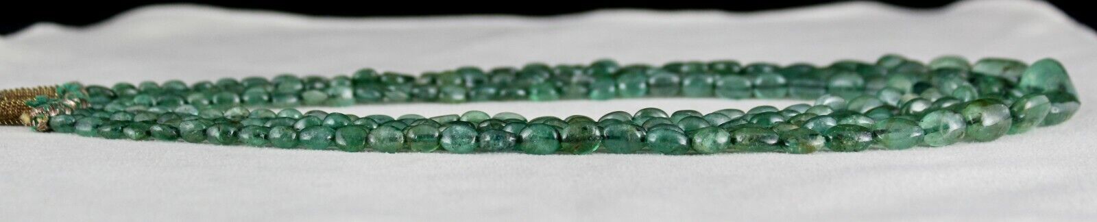 ANTIQUE 20MM BIG NATURAL EMERALD BEADS NUGGET 5 LINE 466CTS GEMSTONE NECKLACE