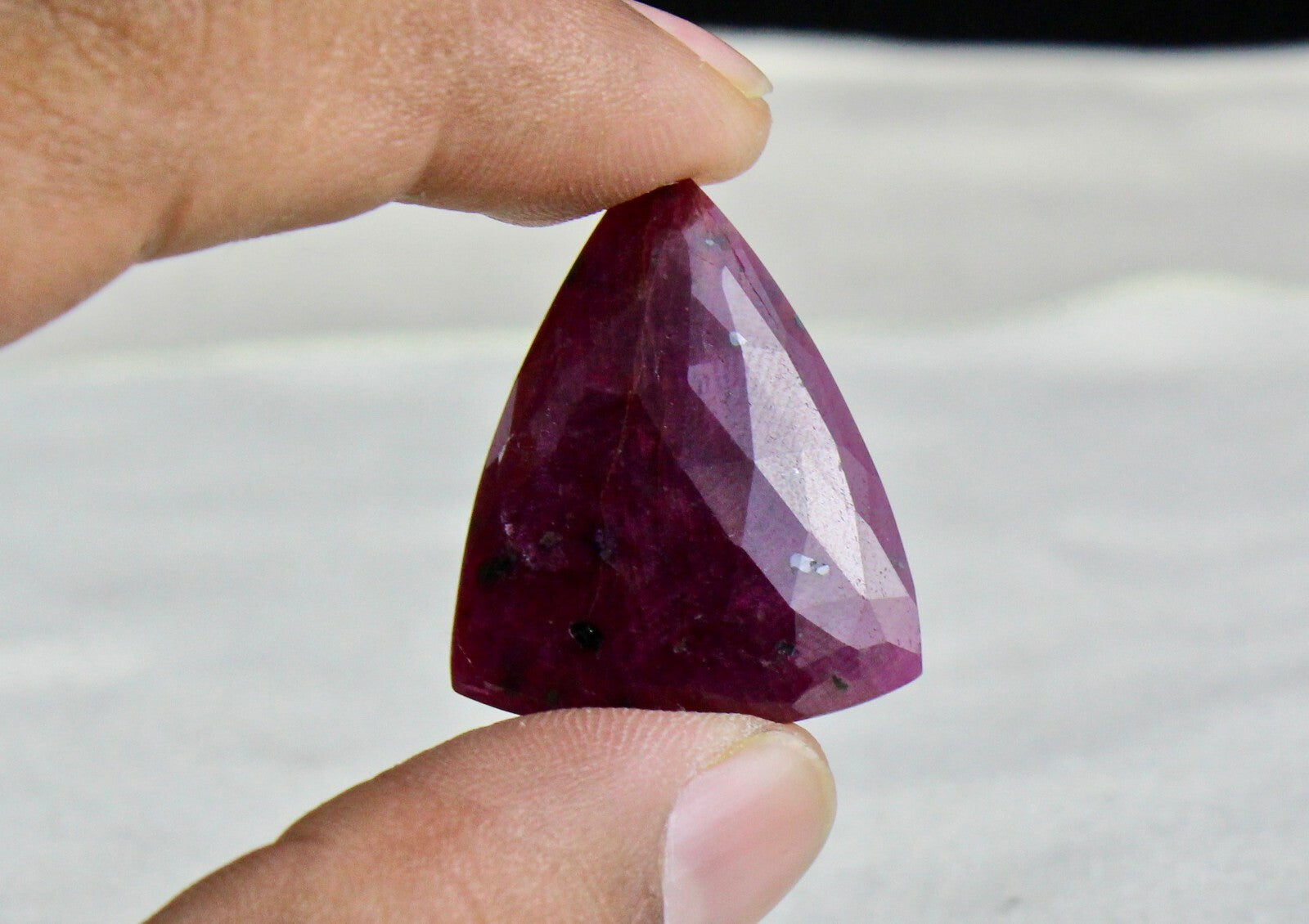 Natural Ruby 35 Ct Pear Faceted Cabochon Loose Gemstone Pendant Brooch Design