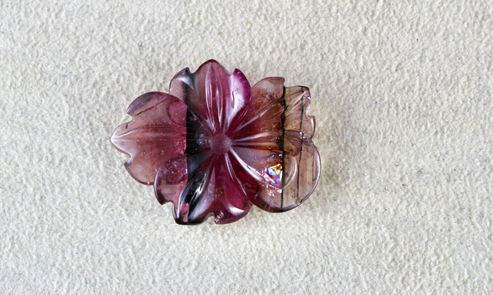 NATURAL MULTI TOURMALINE CARVED FLOWER 18.99 CTS GEMSTONE DESIGN PENDANT BROOCH