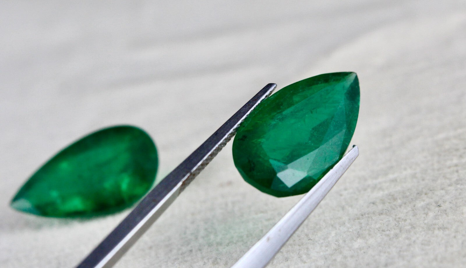 Certified Natural Zambia Emerald 19.02 Ct Pear Pair Loose Gemstone Earrings