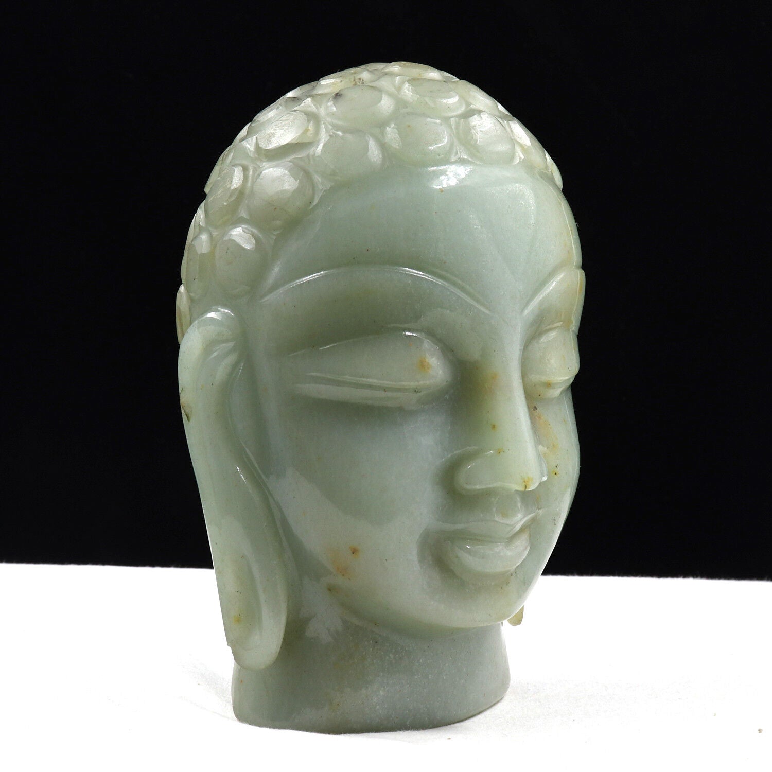 NATURAL WHITE JADE BUDDHA HEAD 7915 CARATS GEMSTONE STATUE FOR HOME DECOR