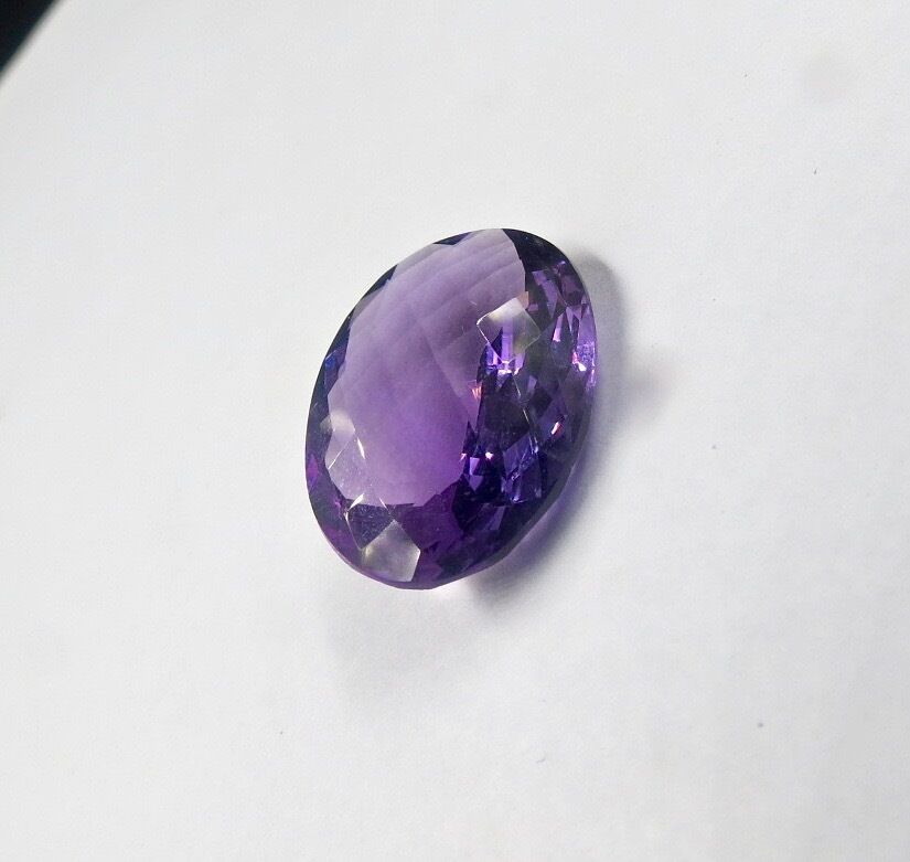 Natural Amethyst Faceted Oval 15.47 Ct Semi Precious Gemstone Ring Pendant