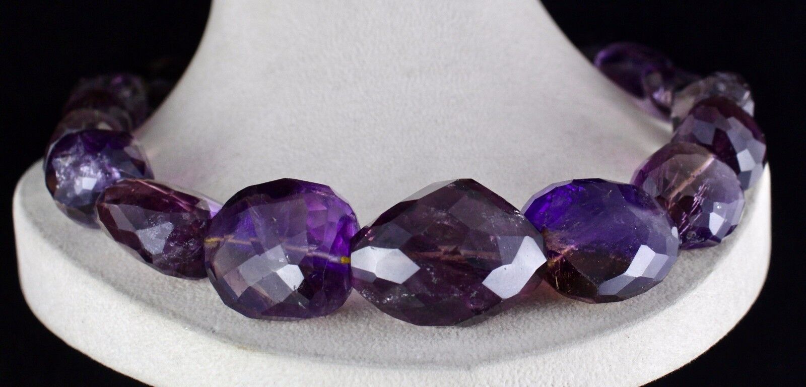 Natural Ametrine Beads Faceted Tumble 1 L 1745 Ct Big Gemstone Silver Necklace