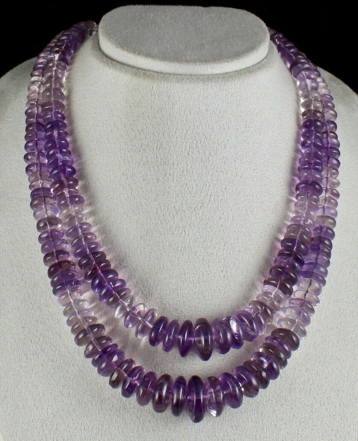 Natural Purple Shaded Amethyst Beads Round 2 L 1127 Ct Gemstone Unique Necklace