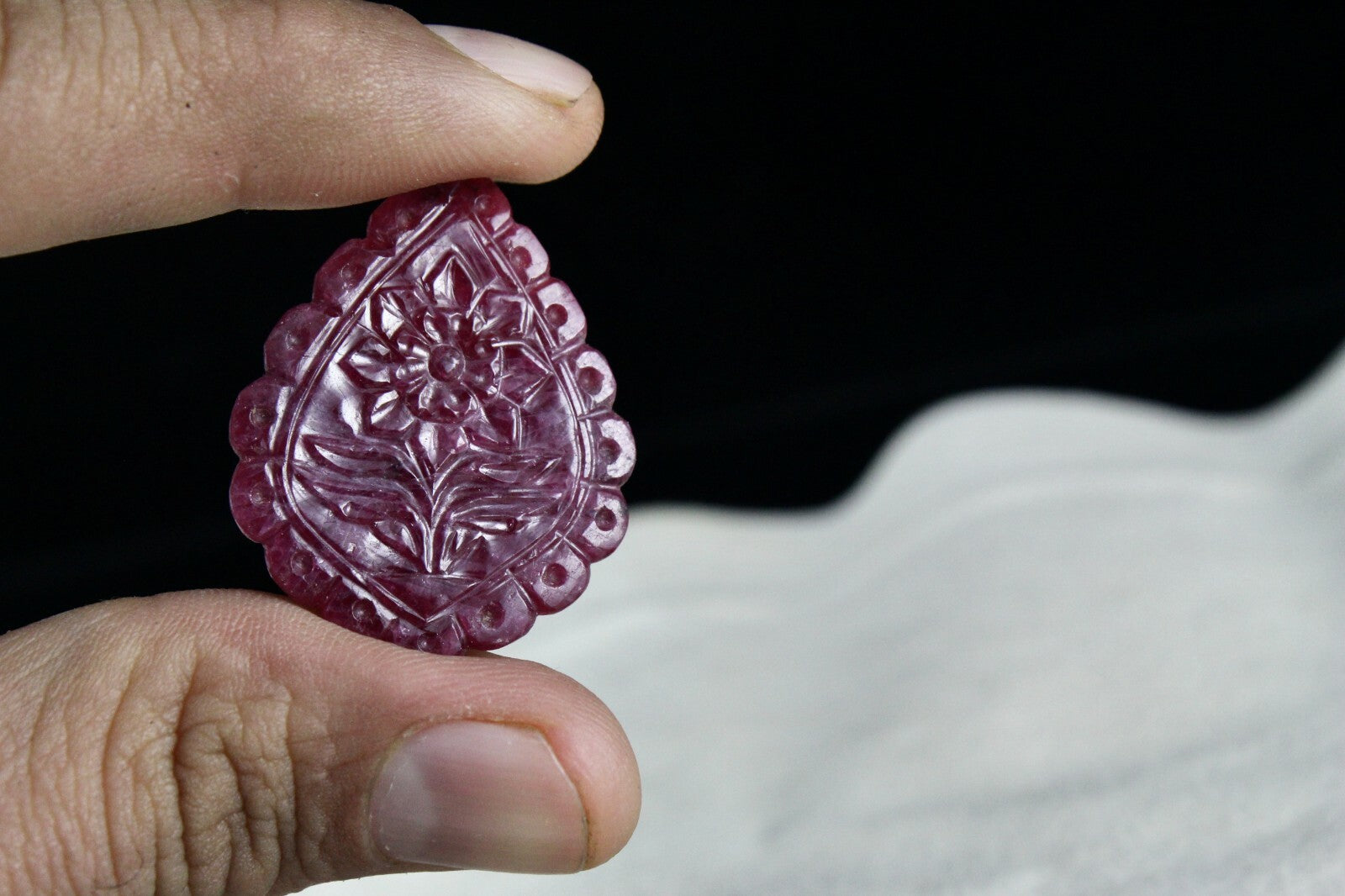 Certified Natural Ruby Set Carved Pear 7 Pcs 109 Ct Untreated Gemstone Design