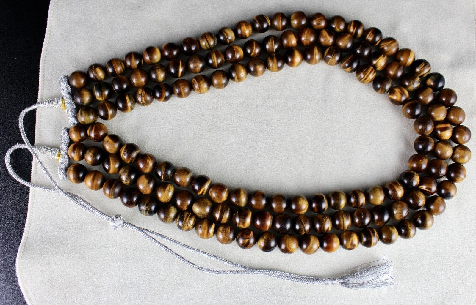 Natural Tiger Eye Round Beads 3 L 2016 Ct Gemstone Necklace Antique Fashion