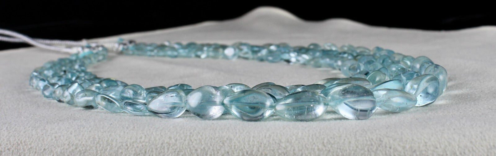 Certified Natural Blue Topaz 613 Ct Beads Drops Fine Necklace For Women