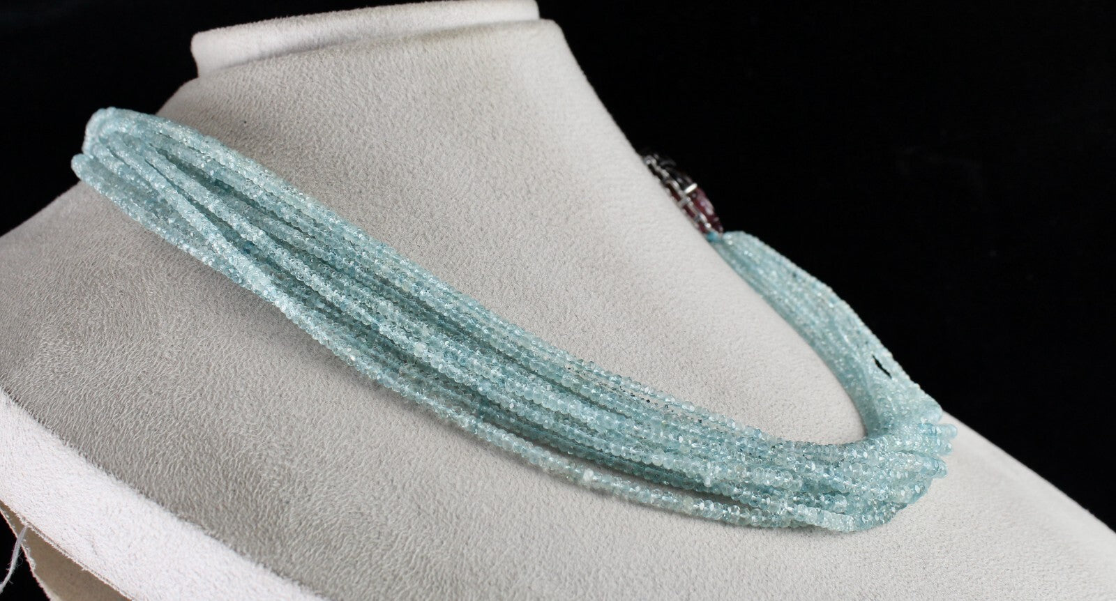 Certified Natural Aquamarine 542ct Beads Tourmaline Designer Gemstone Necklace